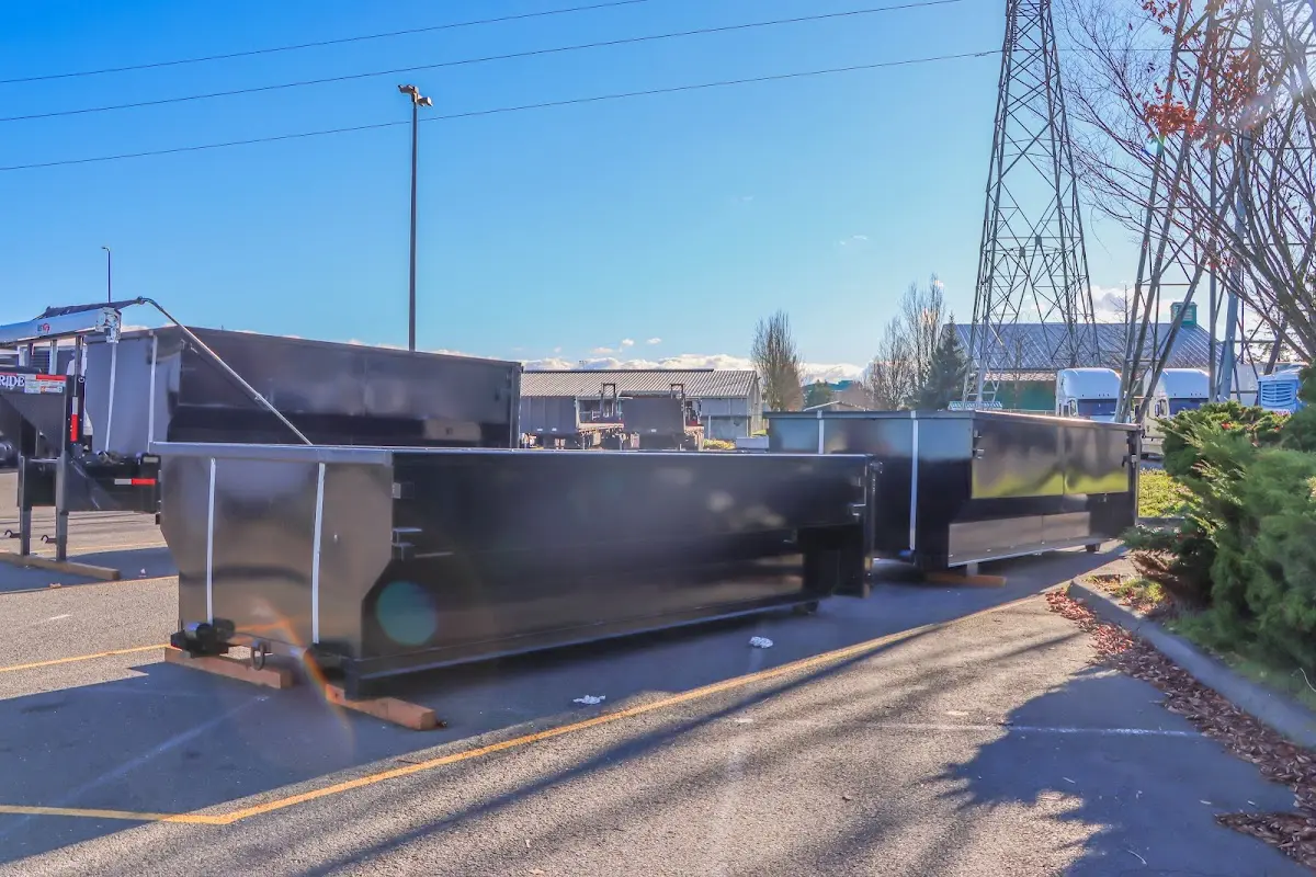 Roll-off dumpster ready for waste disposal at job site for Residential Dumpster Rental in Fenton
